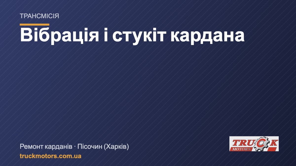 Вібрація на швидкості та стукіт кардана